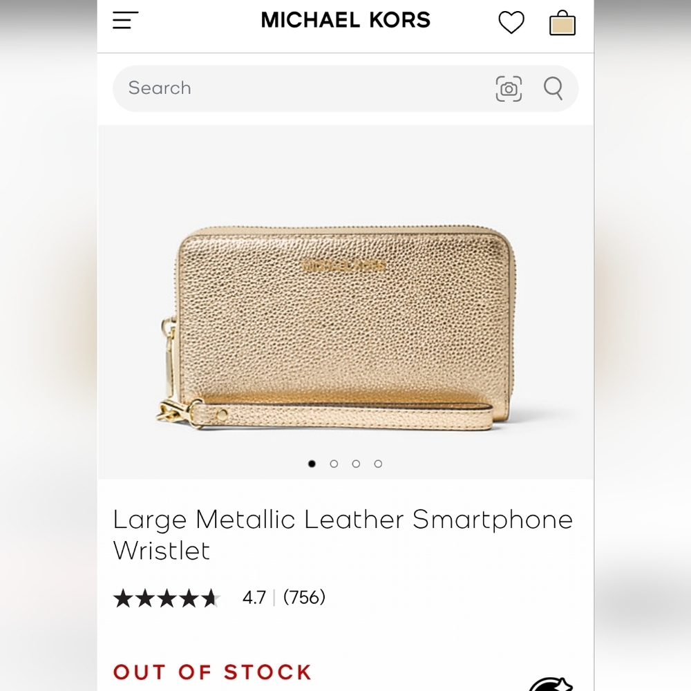 Michael Kors Large Gold Metallic Wristlet Wallet | Smartphone | Wear Noted